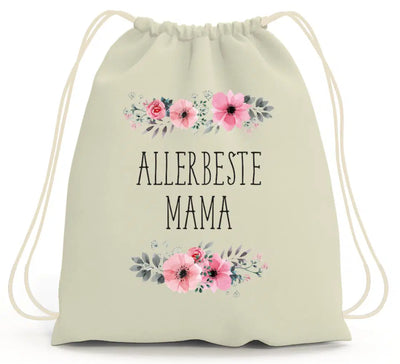 Bild: Turnbeutel - Allerbeste Mama - blumig Geschenkidee