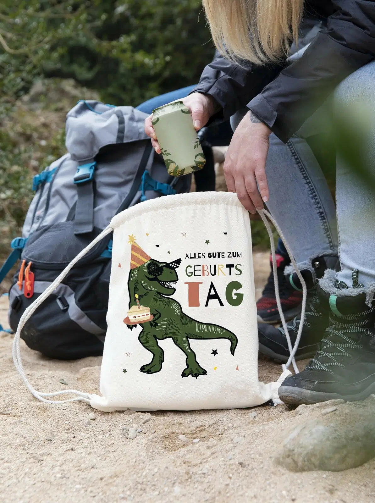 Bild: Turnbeutel - Alles Gute zum Geburtstag (Dinosaurier) Geschenkidee