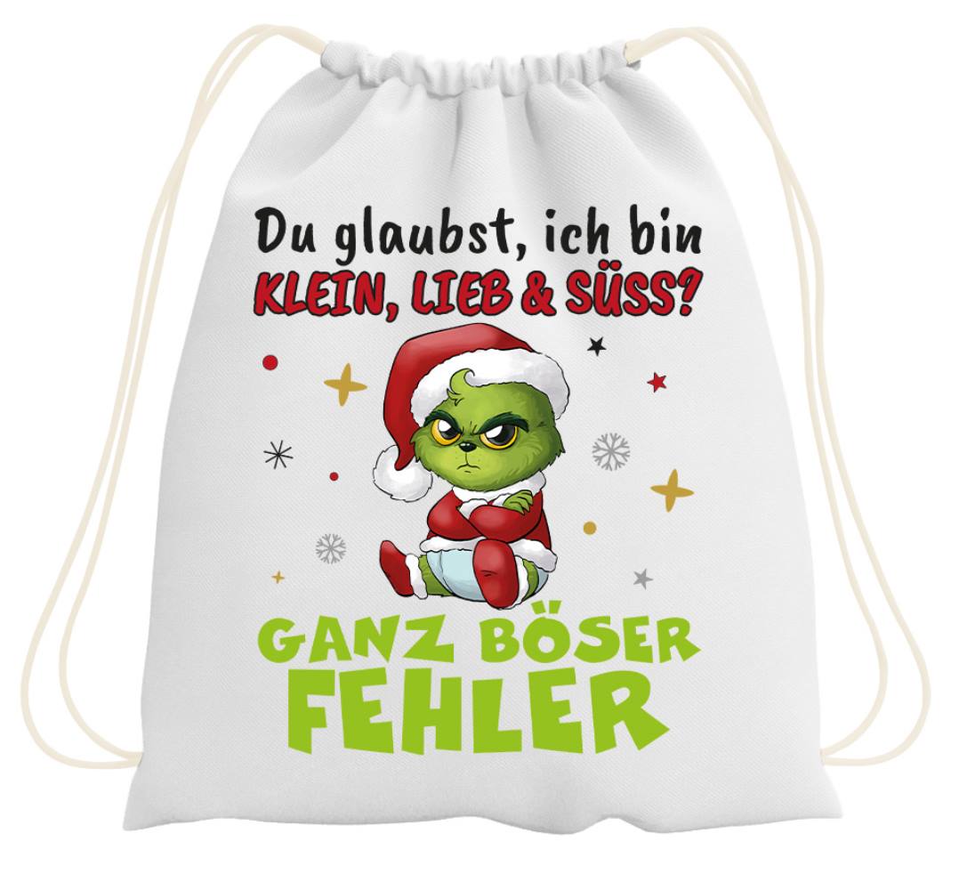 Turnbeutel - Baby Grinch - Du glaubst, ich bin klein, lieb & süss? Ganz böser Fehler