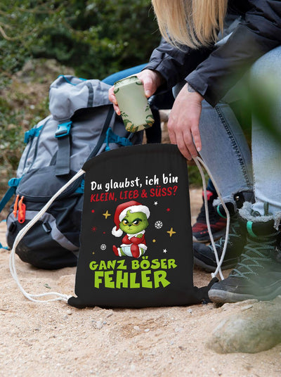 Turnbeutel - Baby Grinch - Du glaubst, ich bin klein, lieb & süss? Ganz böser Fehler