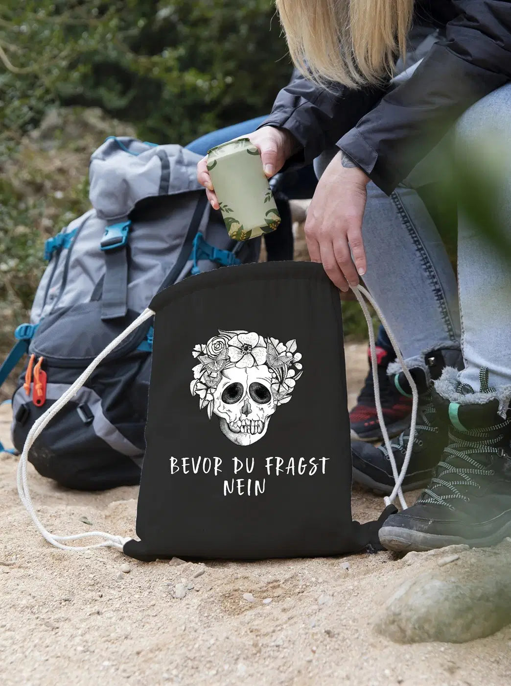 Bild: Turnbeutel - Bevor du fragst Nein - Totenkopf Geschenkidee