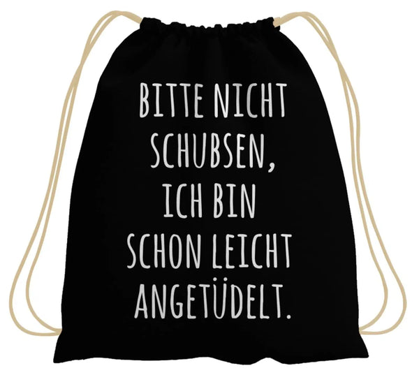 MoonWorks Turnbeutel Mit Spruch „Bitte Nicht Stören Ich Bin Schon Gestört Genug“ – Aus Baumwolle, 37x46 Cm, ~12 Liter