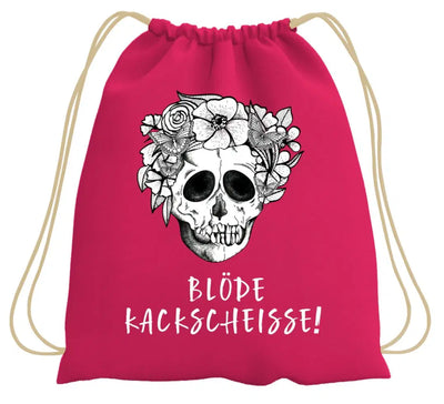 Bild: Turnbeutel - Blöde Kackscheisse! - Totenkopf Geschenkidee