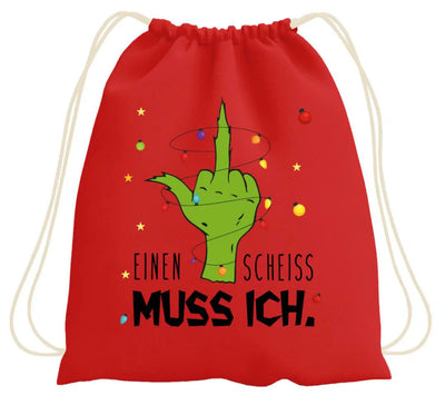 Bild: Turnbeutel - Grinch - Einen Scheiss muss ich. (Mittelfinger) Geschenkidee