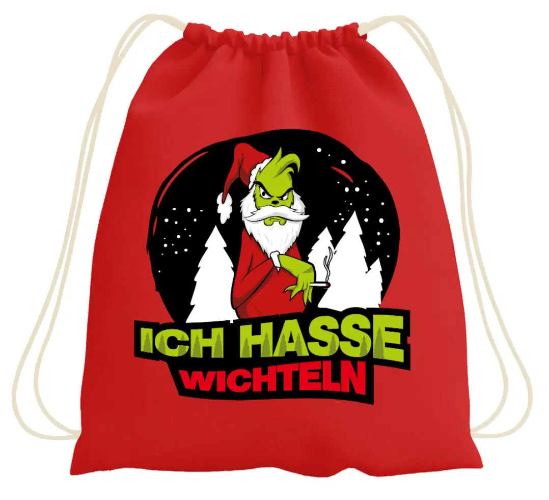 Bild: Turnbeutel - Grinch - Ich hasse Wichteln Geschenkidee