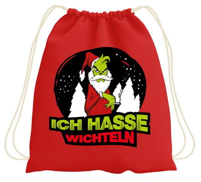 Bild: Turnbeutel - Grinch - Ich hasse Wichteln Geschenkidee