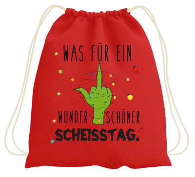Bild: Turnbeutel - Grinch - Was für ein wunderschöner Scheisstag. (Mittelfinger) Geschenkidee