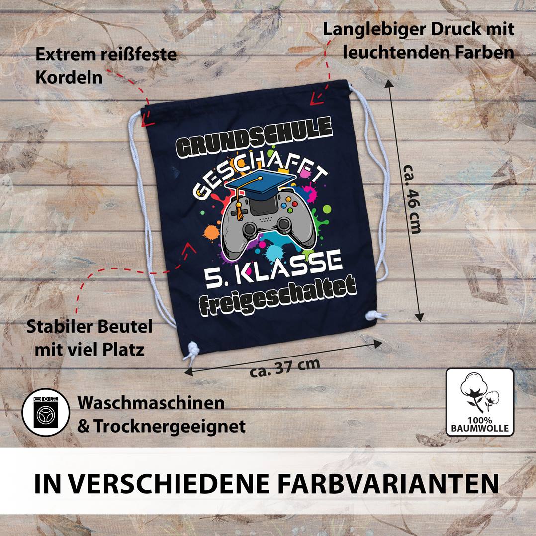 Turnbeutel - Grundschule geschafft! 5. Klasse freigeschaltet (Controller)