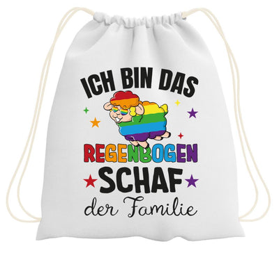 Turnbeutel - Ich bin das Regenbogenschaf der Familie
