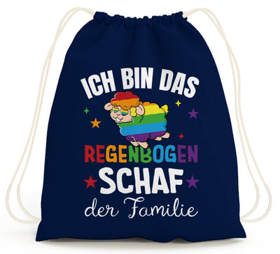 Turnbeutel - Ich bin das Regenbogenschaf der Familie