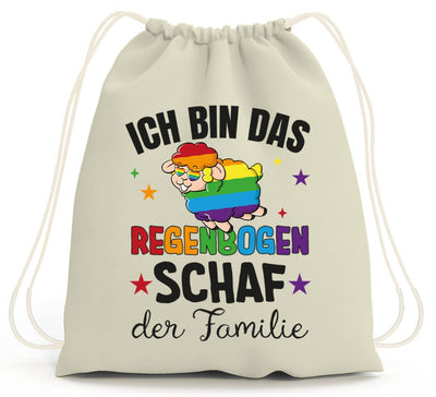 Turnbeutel - Ich bin das Regenbogenschaf der Familie