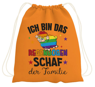 Turnbeutel - Ich bin das Regenbogenschaf der Familie