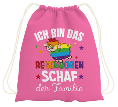 Turnbeutel - Ich bin das Regenbogenschaf der Familie