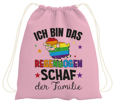 Turnbeutel - Ich bin das Regenbogenschaf der Familie