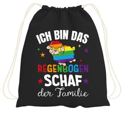 Turnbeutel - Ich bin das Regenbogenschaf der Familie