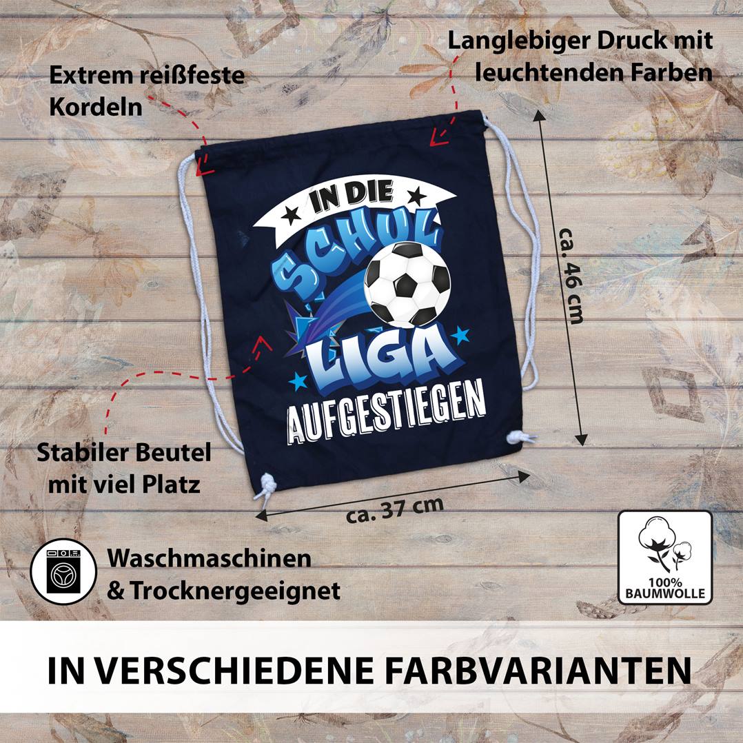 Turnbeutel - In die Schulliga aufgestiegen (Fußball)