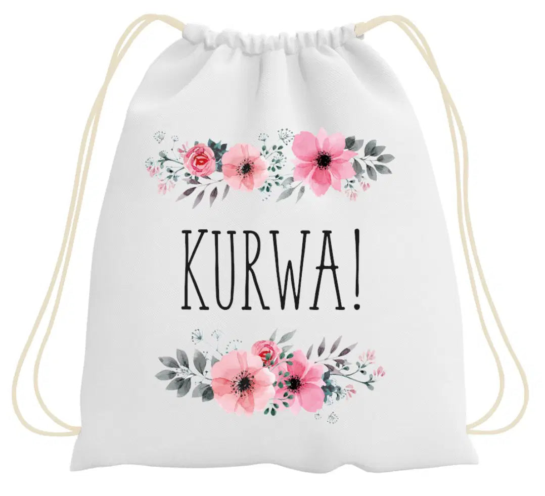 Bild: Turnbeutel - Kurwa! - blumig Geschenkidee