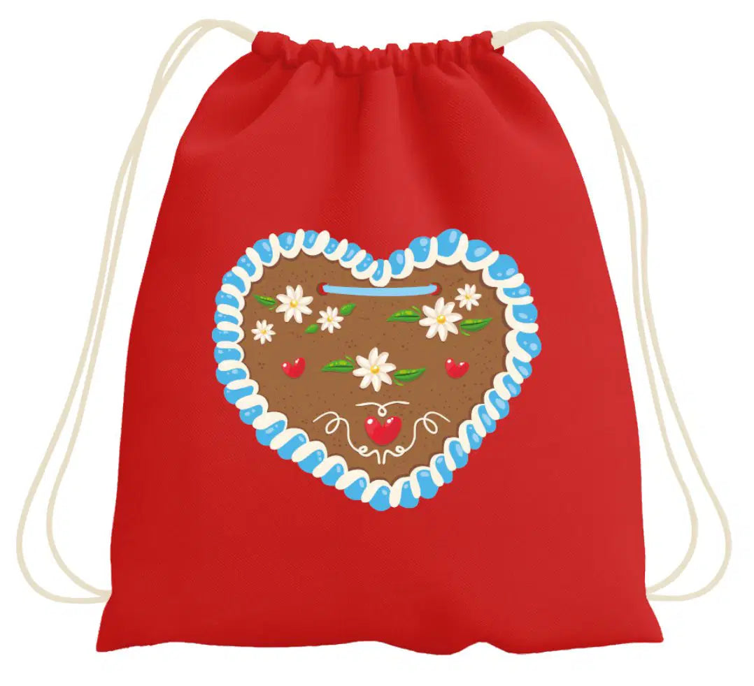 Bild: Turnbeutel - Lebkuchenherz Geschenkidee