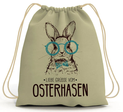 Bild: Turnbeutel - Liebe Grüsse vom Osterhasen (Hase Brille) Geschenkidee