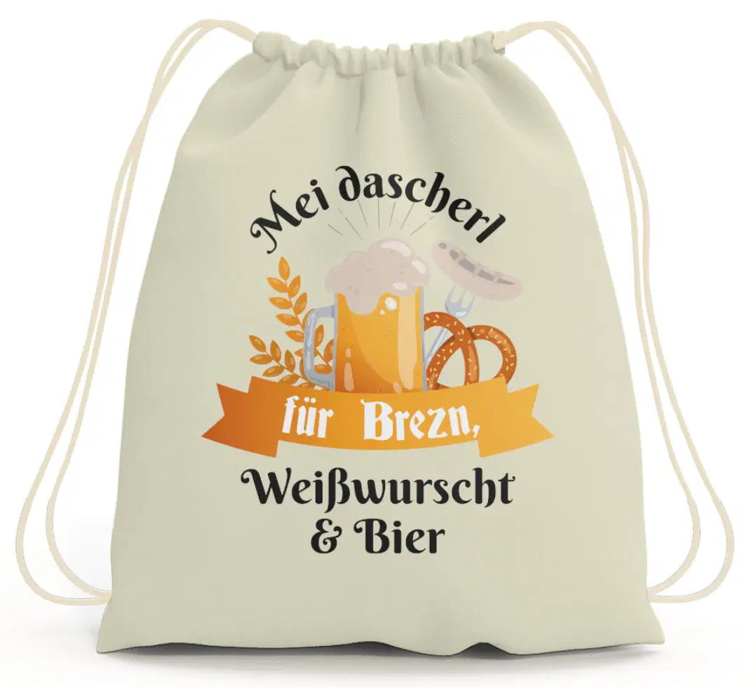 Bild: Turnbeutel - Mei dascherl für Brezn, Weißwurscht & Bier Geschenkidee