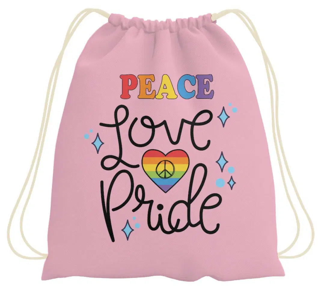 Bild: Turnbeutel - Peace Love Pride Geschenkidee