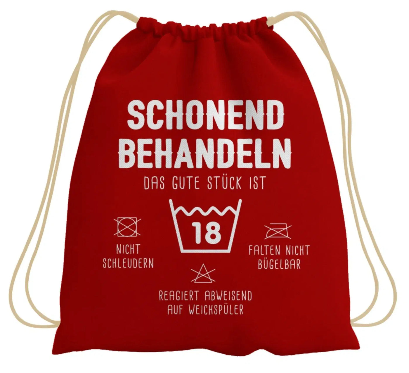 Bild: Turnbeutel - Schonend behandeln Das gute Stück ist 18 Geschenkidee