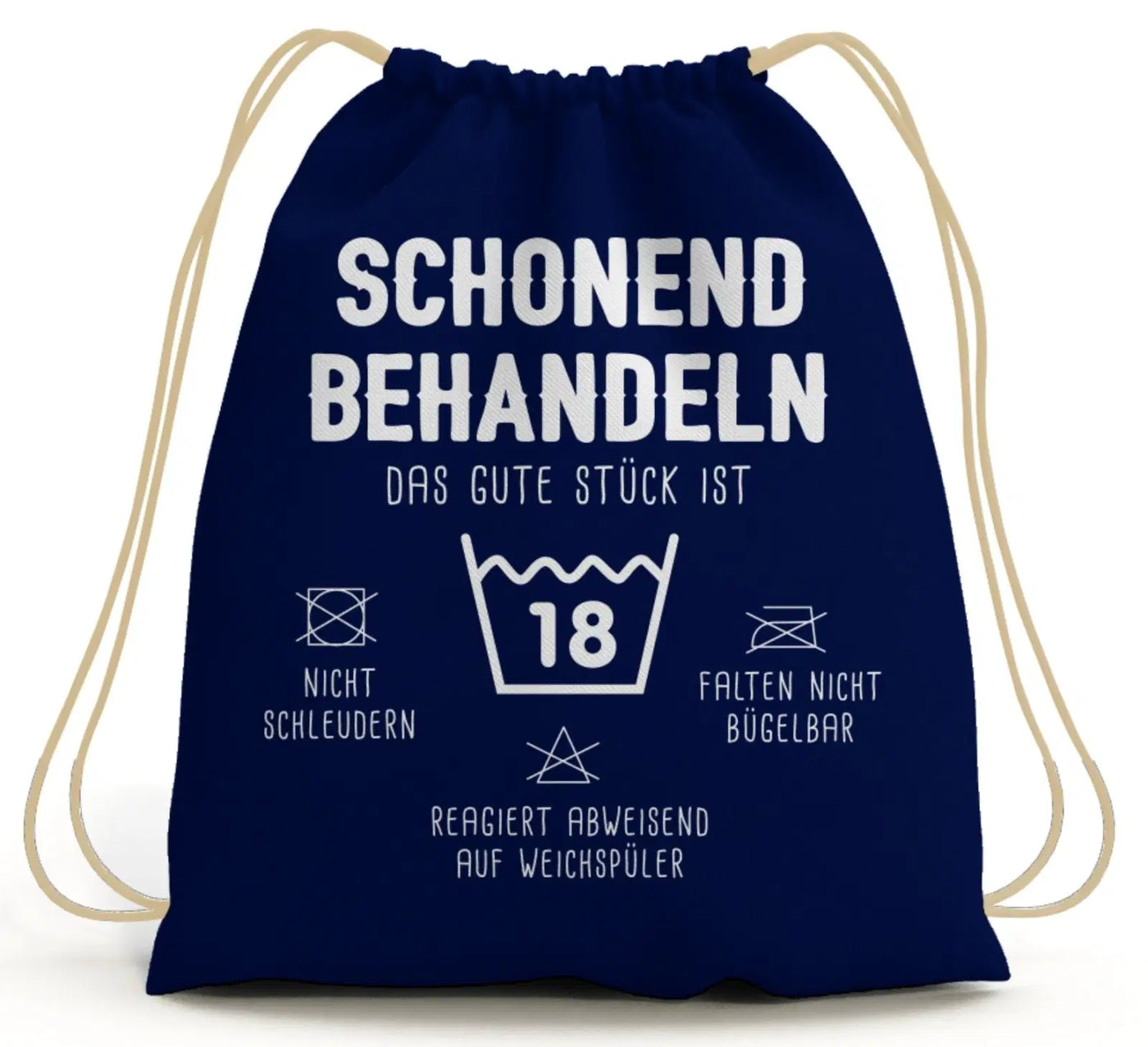 Bild: Turnbeutel - Schonend behandeln Das gute Stück ist 18 Geschenkidee