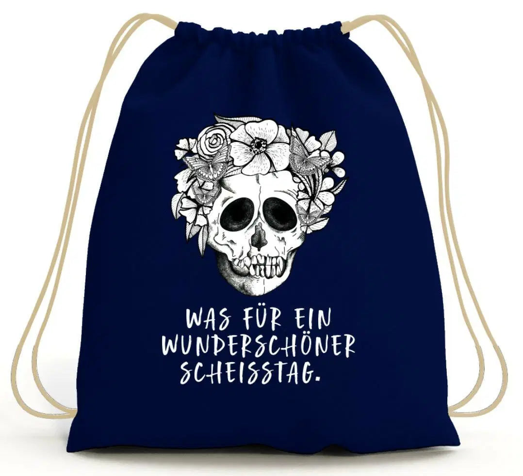 Bild: Turnbeutel - Was für ein wunderschöner Scheisstag. - Totenkopf Geschenkidee
