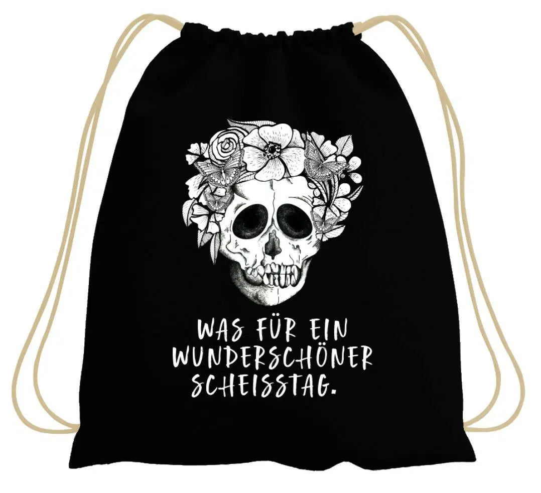 Bild: Turnbeutel - Was für ein wunderschöner Scheisstag. - Totenkopf Geschenkidee