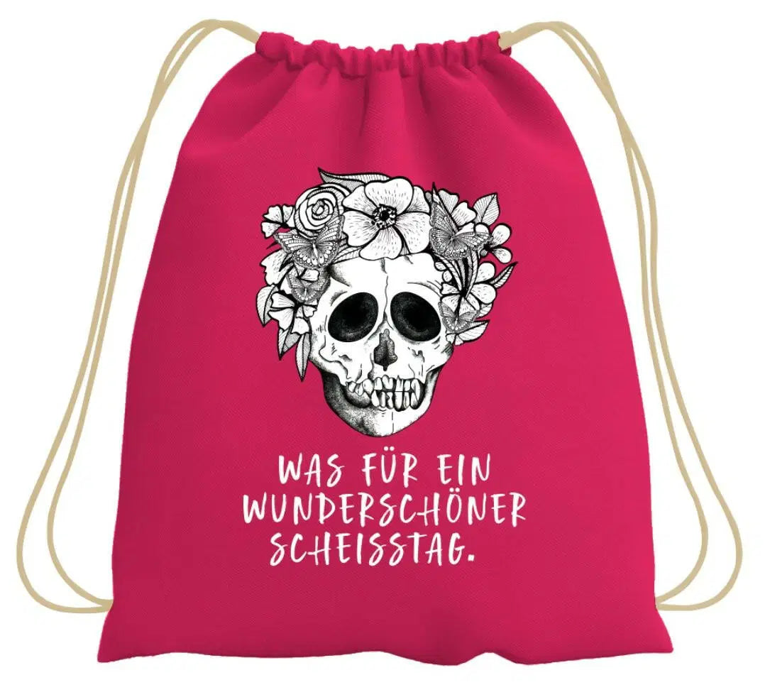 Bild: Turnbeutel - Was für ein wunderschöner Scheisstag. - Totenkopf Geschenkidee