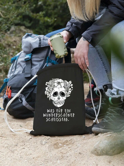 Bild: Turnbeutel - Was für ein wunderschöner Scheisstag. - Totenkopf Geschenkidee
