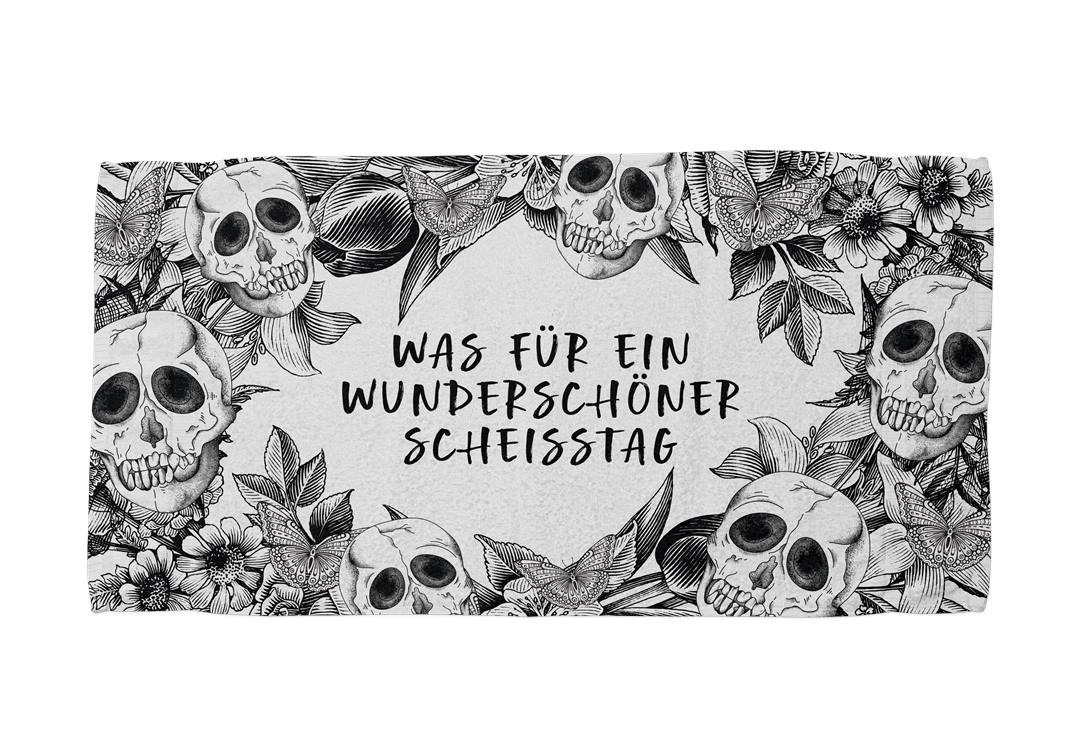 Was für ein wunderschöner Scheisstag (Skull Statement) - Handtuch & Strandtuch