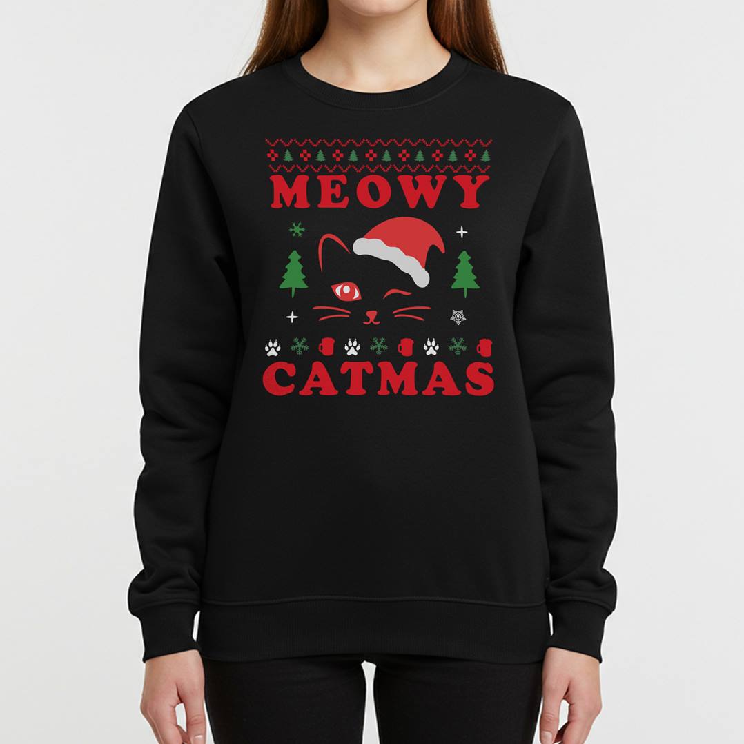 Weihnachtspullover - Meowy Catmas