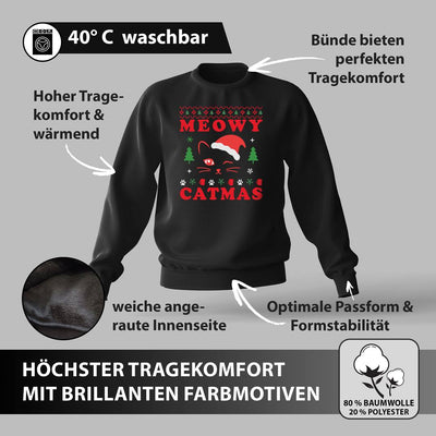 Weihnachtspullover - Meowy Catmas