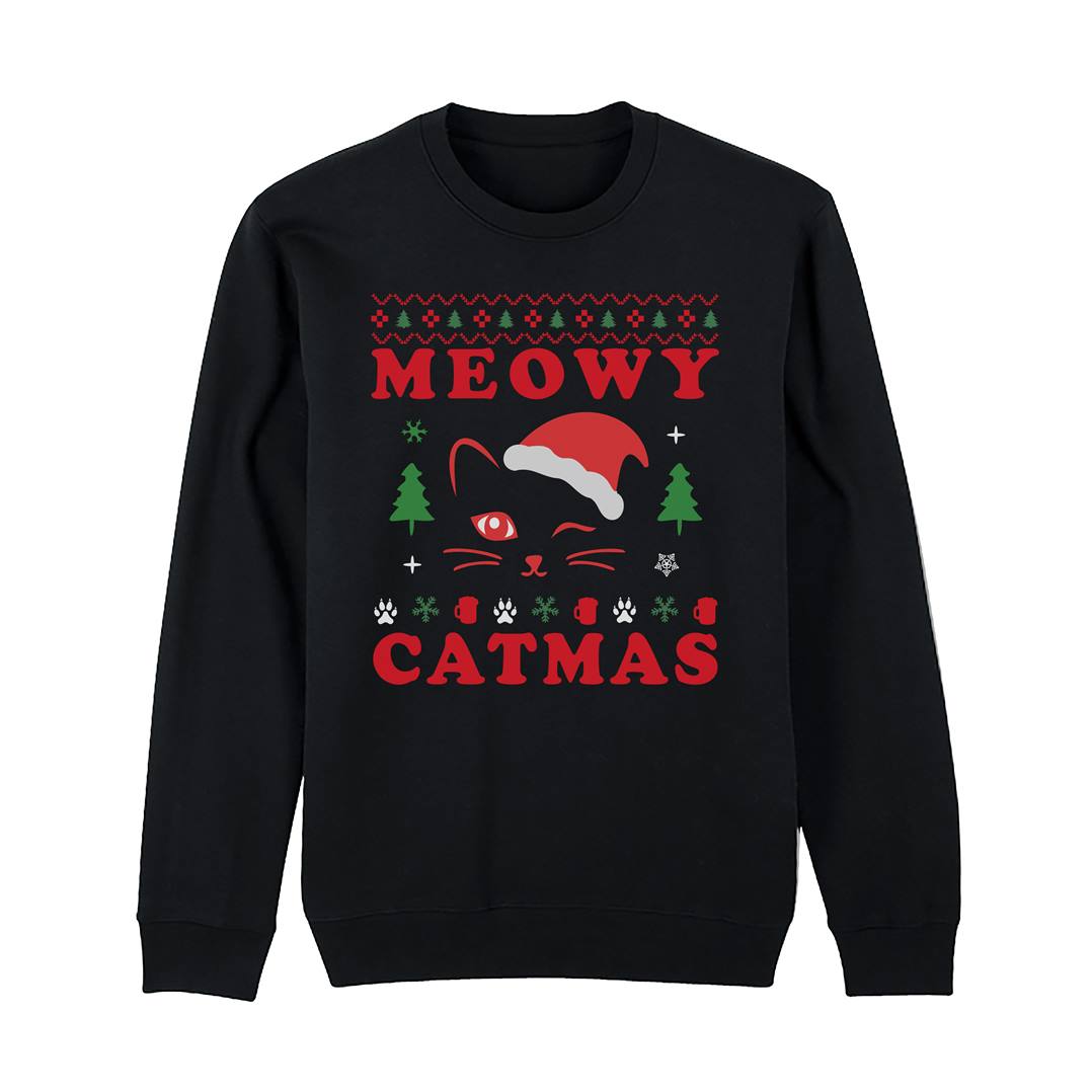 Weihnachtspullover - Meowy Catmas