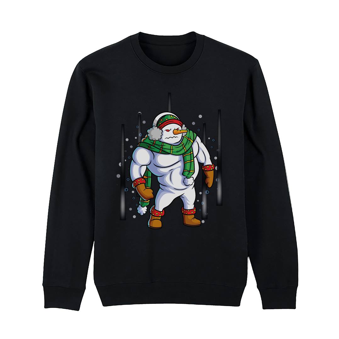 Weihnachtspullover - Bodybuilder Schneemann