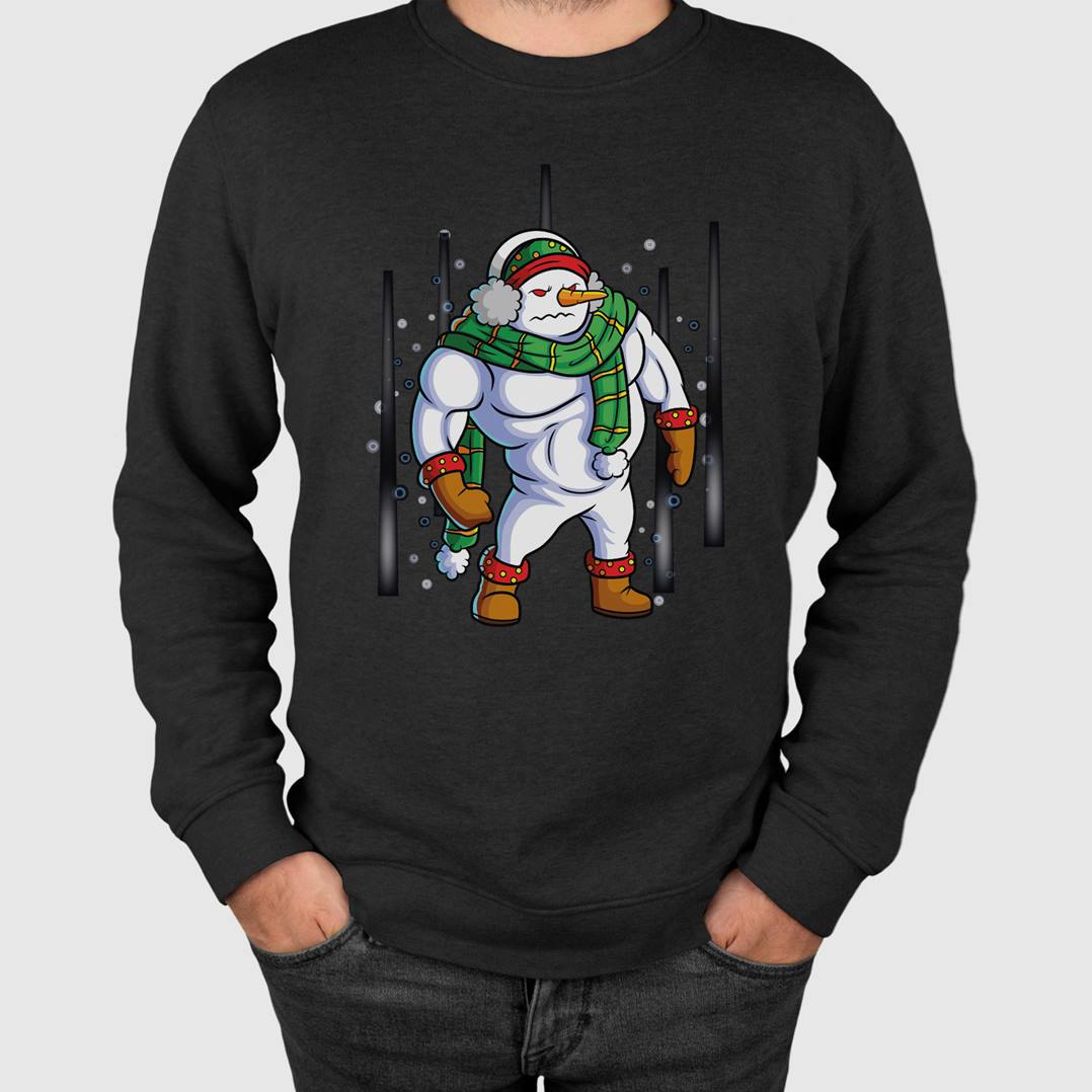 Weihnachtspullover - Bodybuilder Schneemann