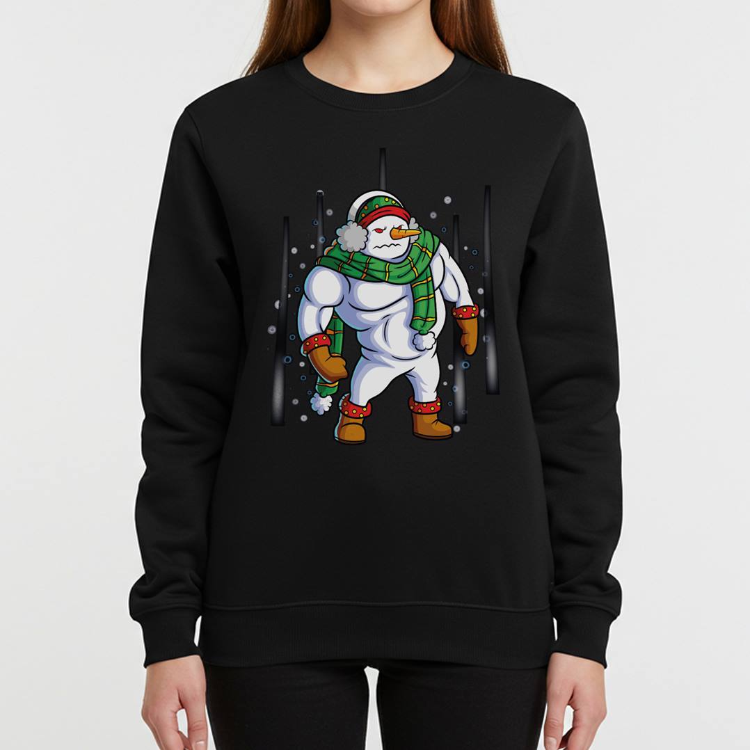 Weihnachtspullover - Bodybuilder Schneemann