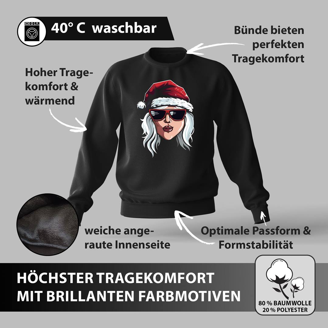 Weihnachtspullover - Coole Weihnachtsfrau