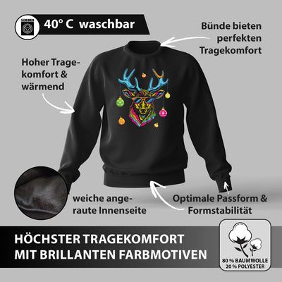 Weihnachtspullover - Cooler Elch (bunt)
