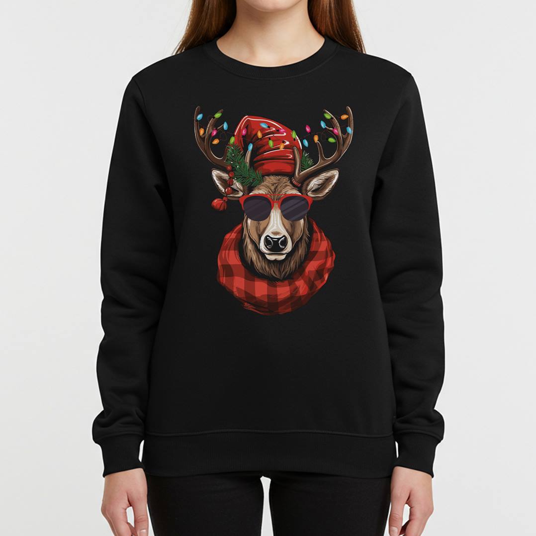 Weihnachtspullover - Cooler Weihnachts-Elch (rot)