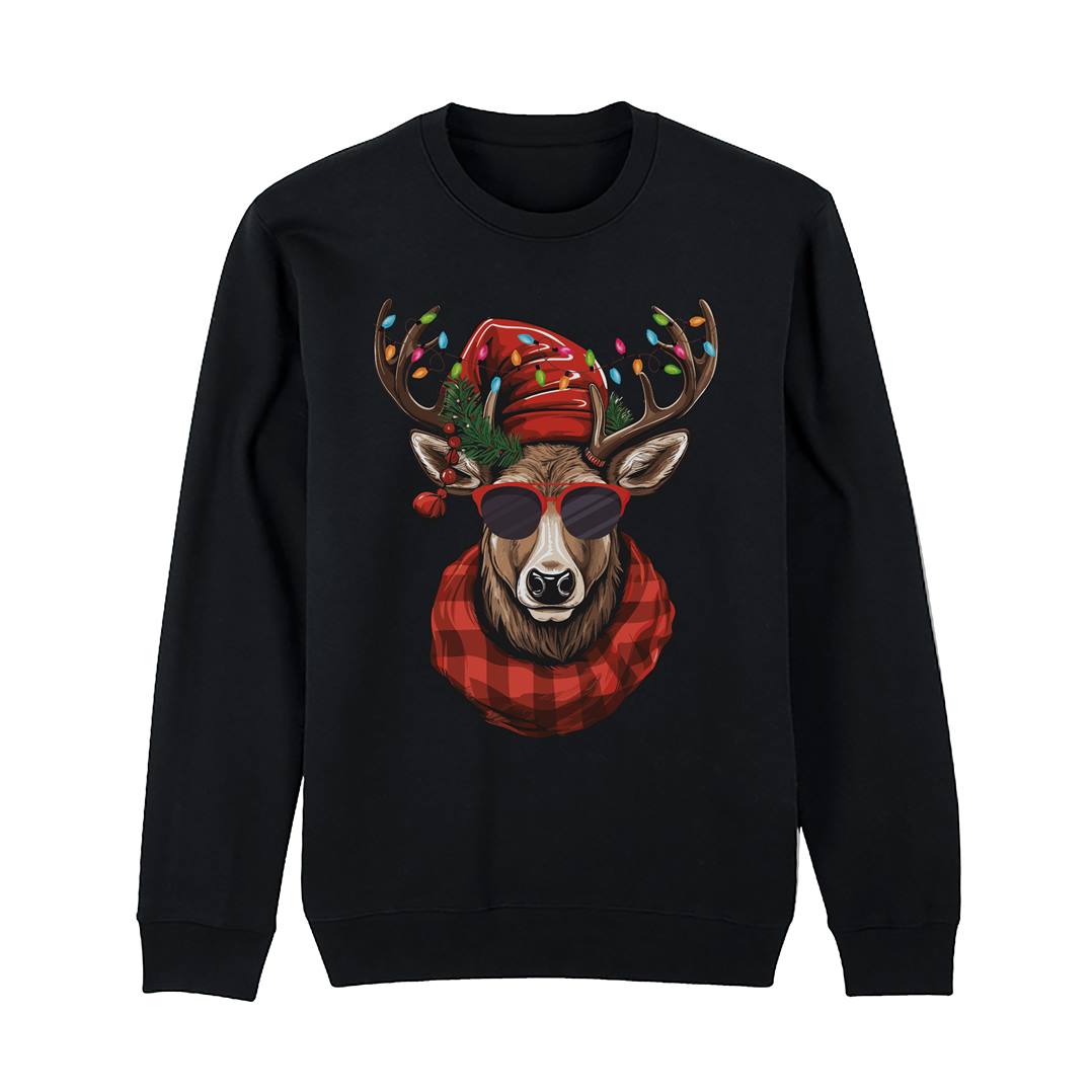 Weihnachtspullover - Cooler Weihnachts-Elch (rot)