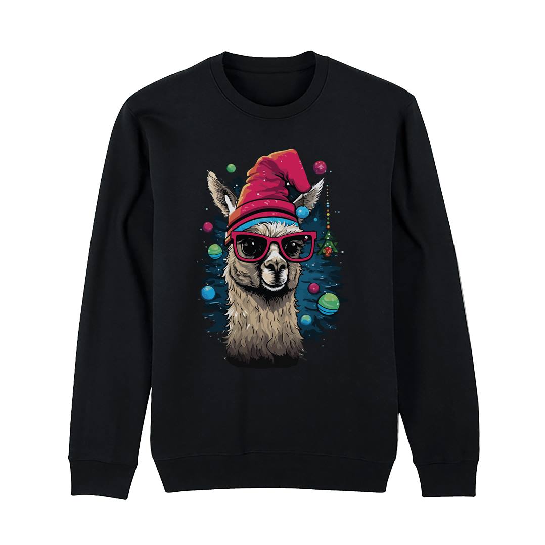 Weihnachtspullover - Cooles Weihnachts Lama (bunt)