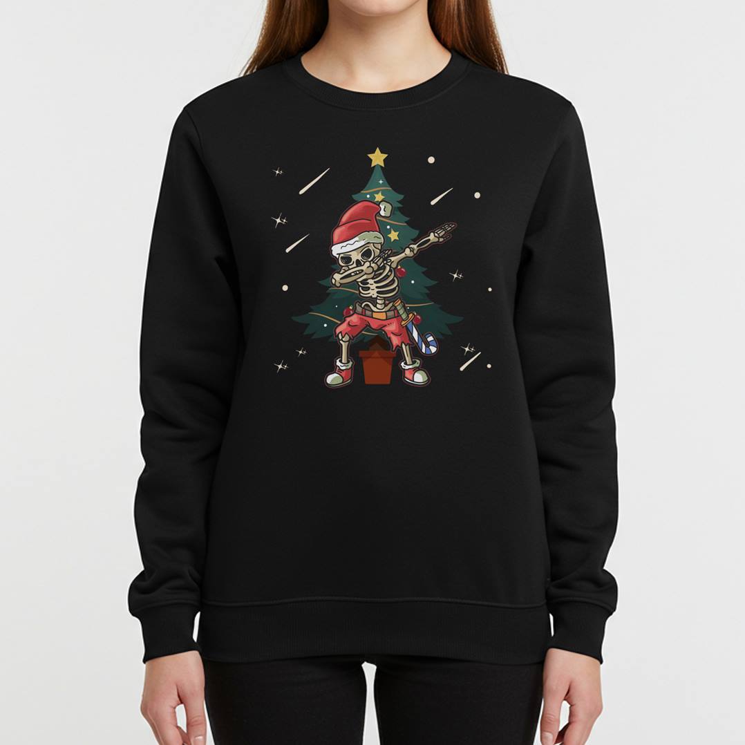 Weihnachtspullover - Dabbing Skelett-Weihnachtsmann