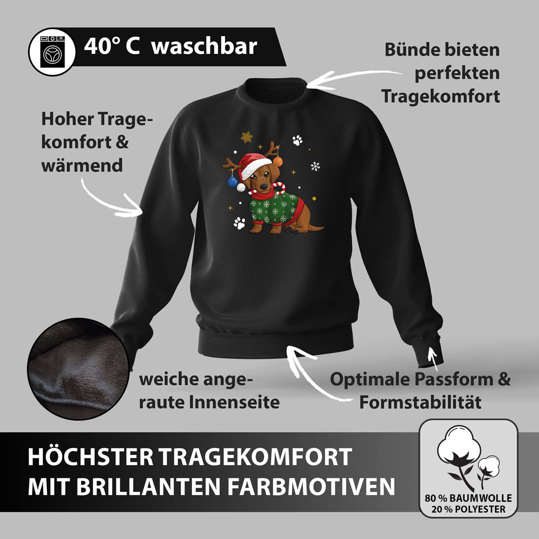 Weihnachtspullover - Dackel