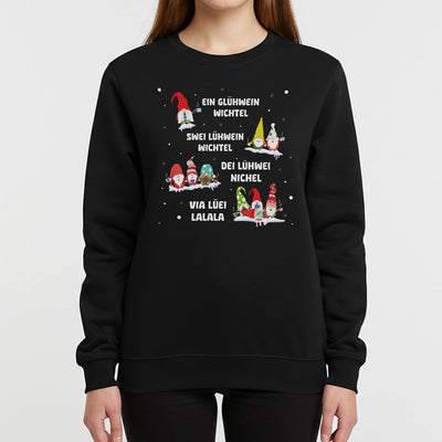 Weihnachtspullover - Ein Glühwein, Swei Lühwein, Dei Lühwei, Via Lüei Lalala (Wichtel)