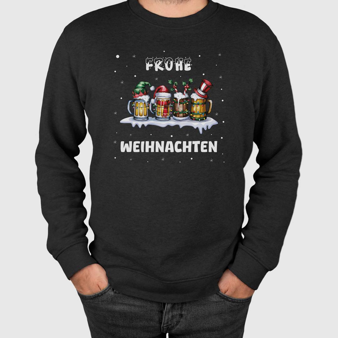 Weihnachtspullover - Frohe Weihnachten (Bierkrug)