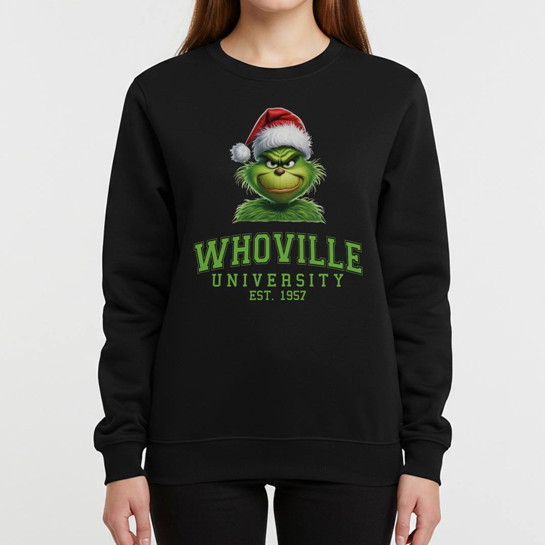 Weihnachtspullover - Grinch - Whoville University Est. 1957
