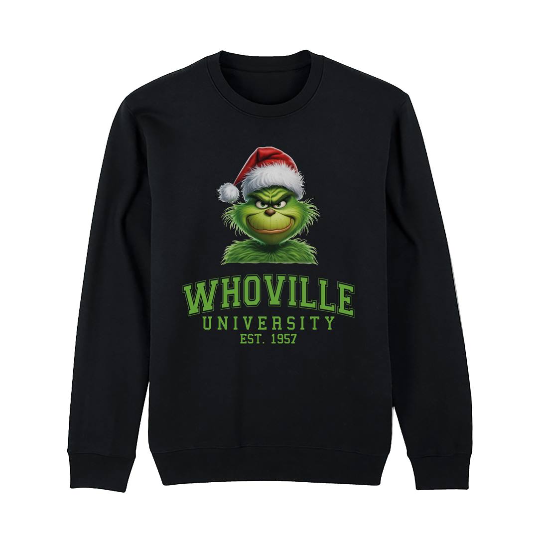 Weihnachtspullover - Grinch - Whoville University Est. 1957