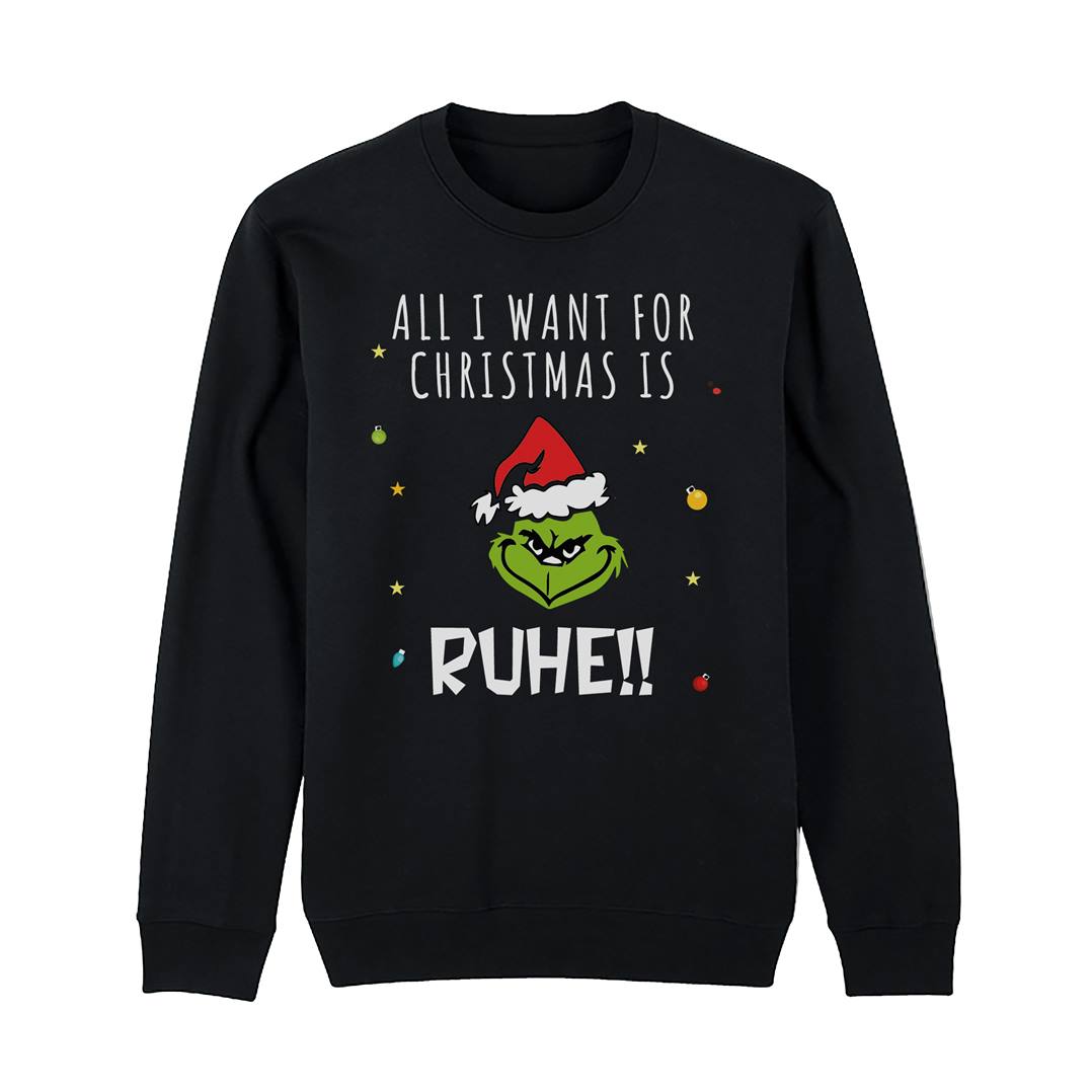 Weihnachtspullover - Grinch - All I want for Christmas is Ruhe! (Gesicht)